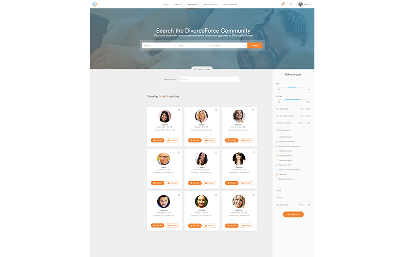 Mobile & Web Apps for Divorce Community screenshot 1